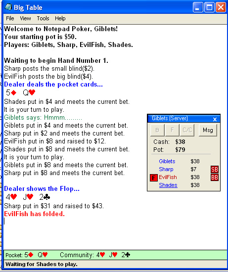 Notepad Poker