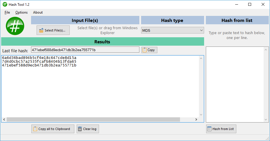 Hash Tool screenshot