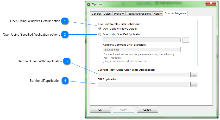 Options - External Programs