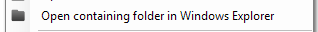3. Open containing folder in Windows Explorer